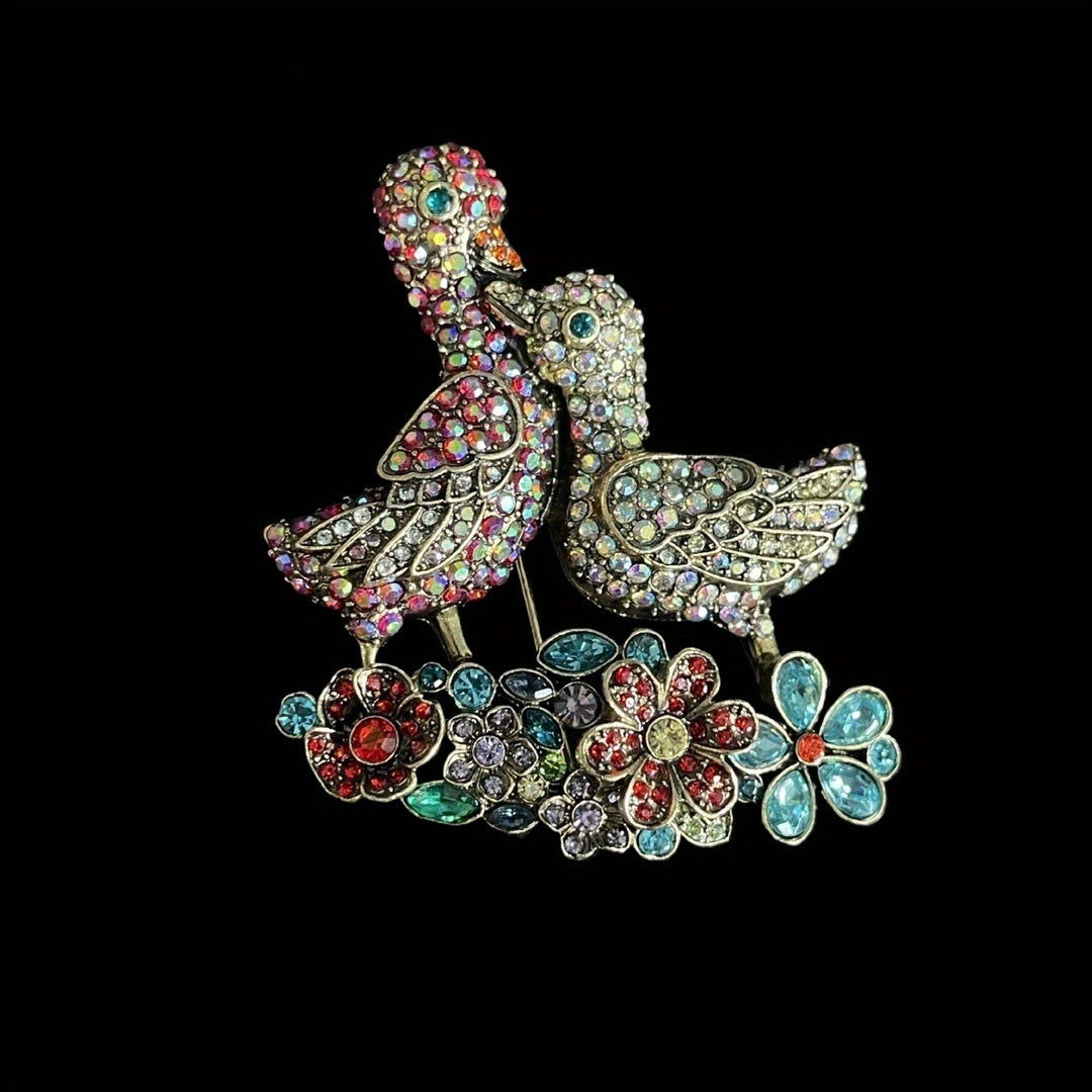 Vintage Gothic Crystal Rhinestone Brooch Pin for Women and Men Stylish Accessory