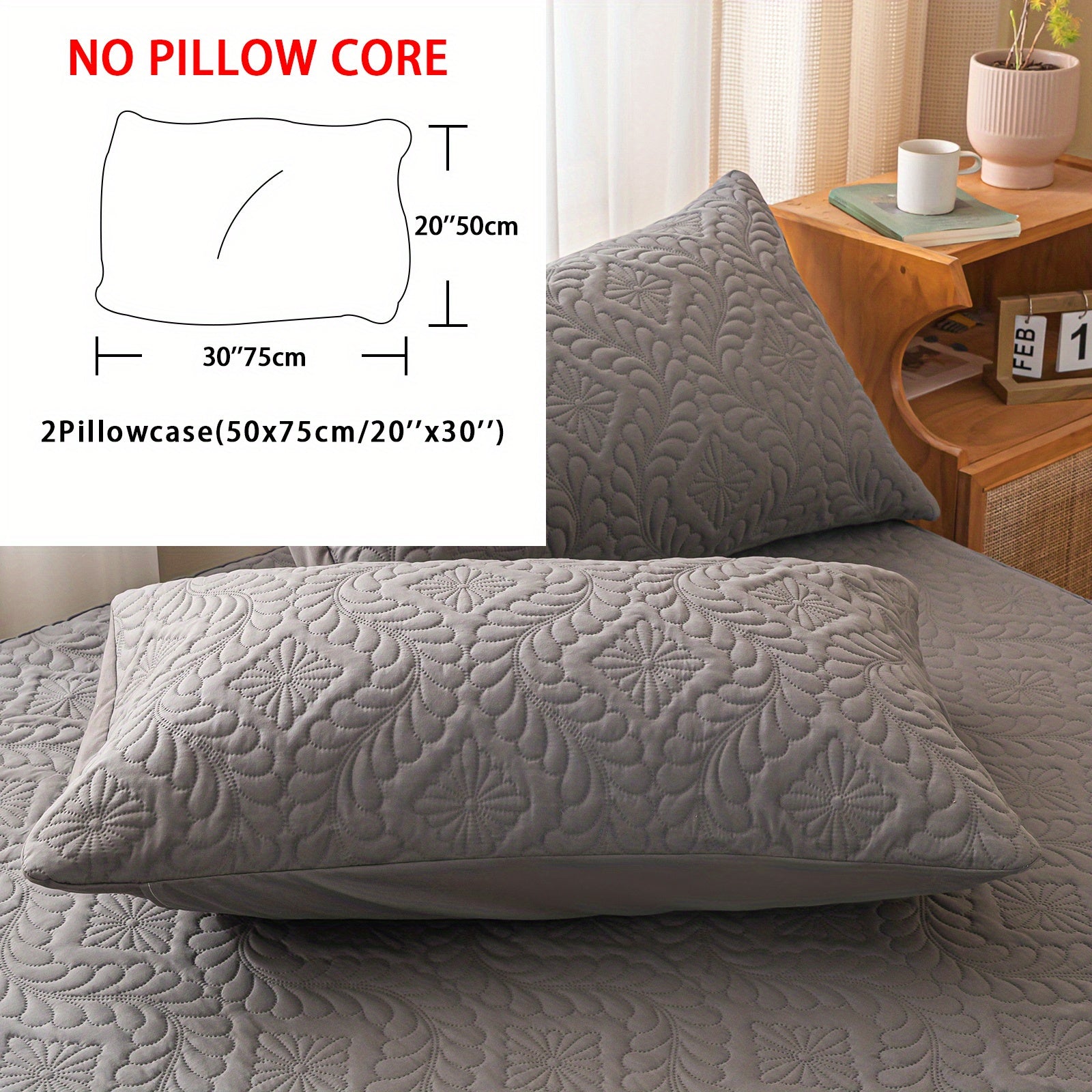 Set of 2 Waterproof Mattress Protector Pillowcases 3D Air Bamboo Breathable Soft