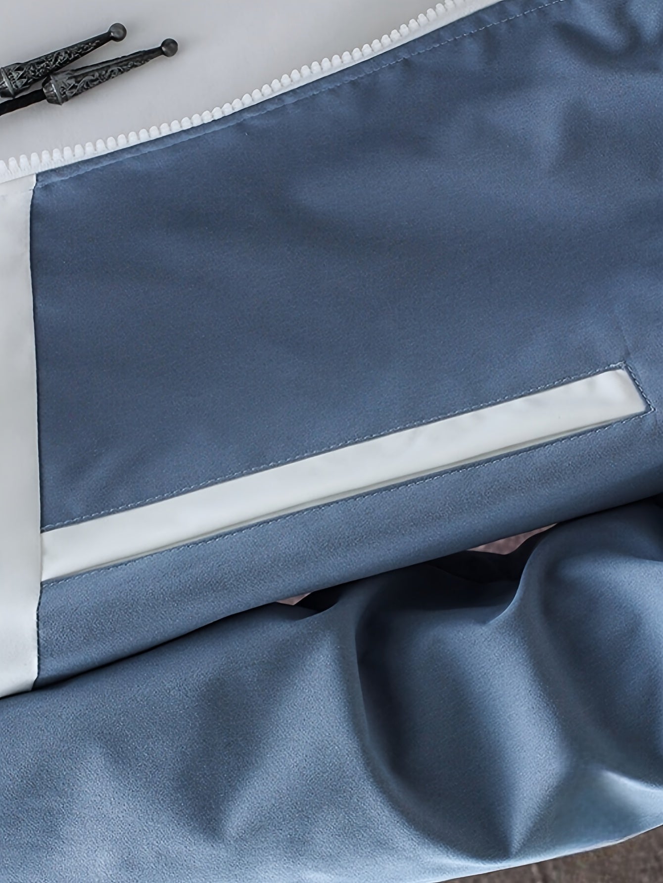 Men's Athletic Hoodie and Pants Set Blue White Color Block Polyester Spring Fall Sportswear