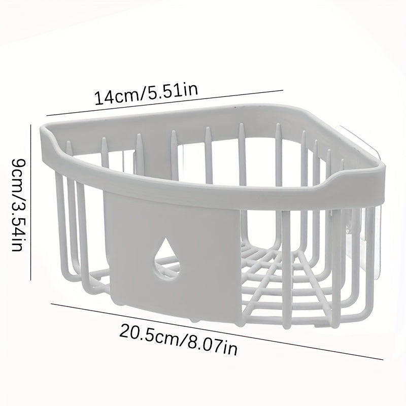 2 ta uchburchakli plastik devorga o'rnatiladigan saqlash tokchalari - elektr energiyasi talab qilinmaydi, oshxona lavabosi, hammom yoki hojatxona uchun ixcham tashkilotchisi