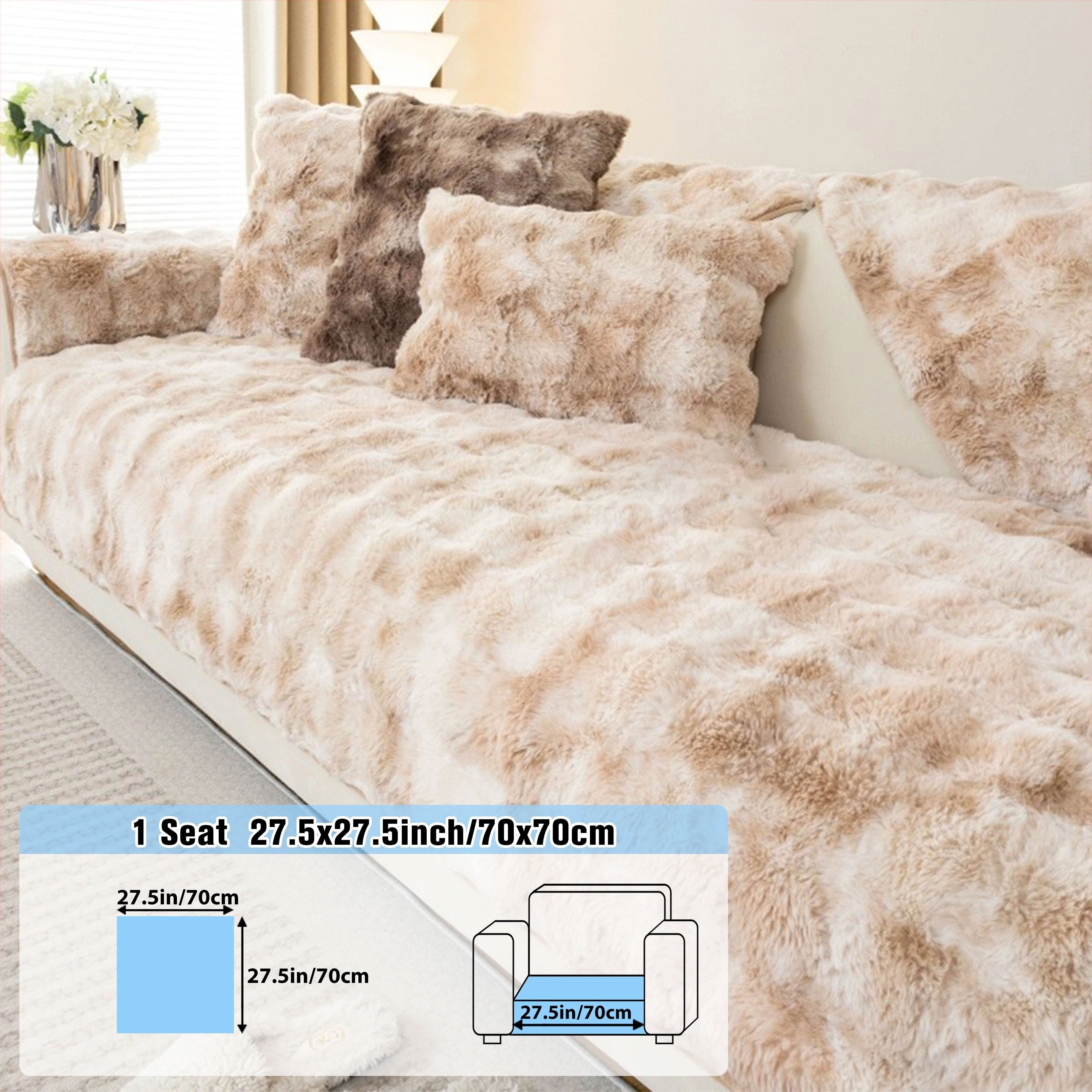 Плюшевое покрытие для дивана на зиму подходит для спальни, гостиной, офиса, домашнего декора