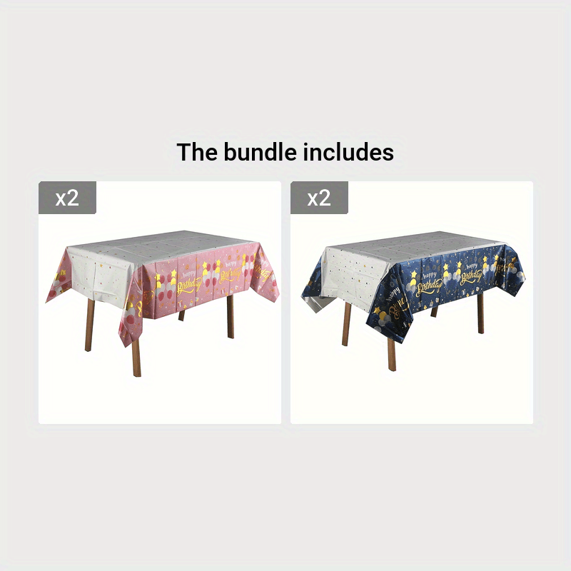 Feliz cumpleaños, camino de mesa de aluminio de 54x72 pulgadas para fiesta de cumpleaños