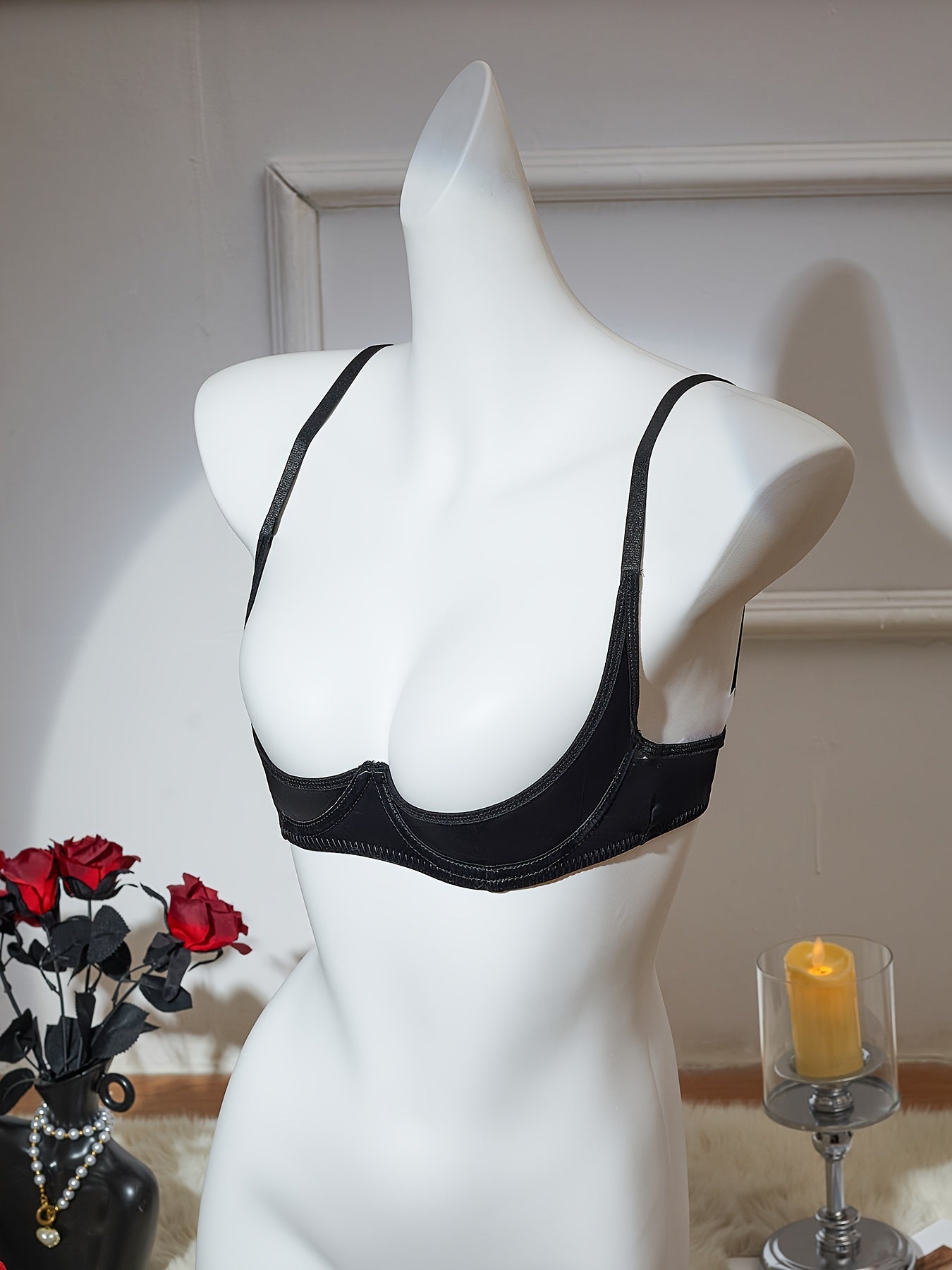 Ayollar uchun katta o'lchamdagi strapless bustierlar, shaffof, to'liq qoplamali, underwire bilan ta'minlangan