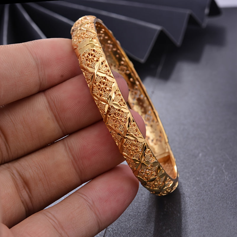 Women's Ethnic Style Hand Jewelry Bangle Bracelet Gold Tone