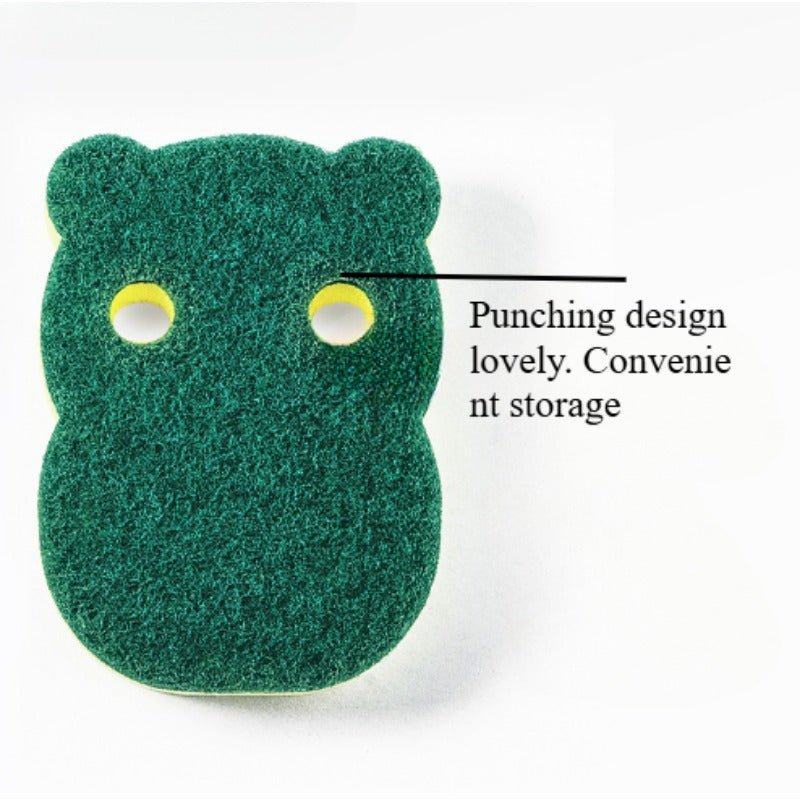 Set of 10 Bear-Shaped Natural Sponges for Kitchen and Household Cleaning