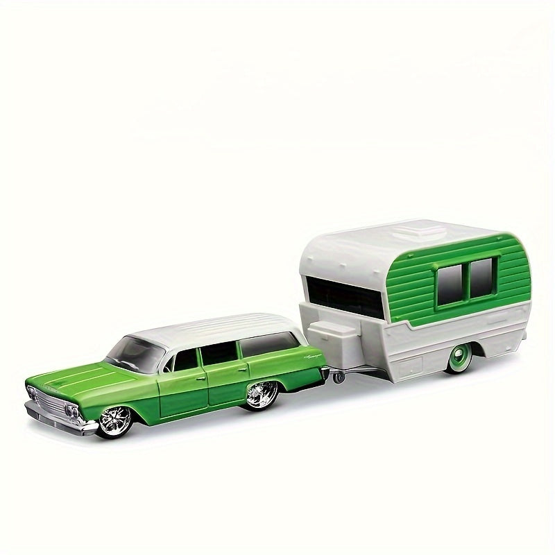 Kids Alloy Die-Cast Trailer Car Model 1:64 Scale Pull-Back Toy in Multiple Colors