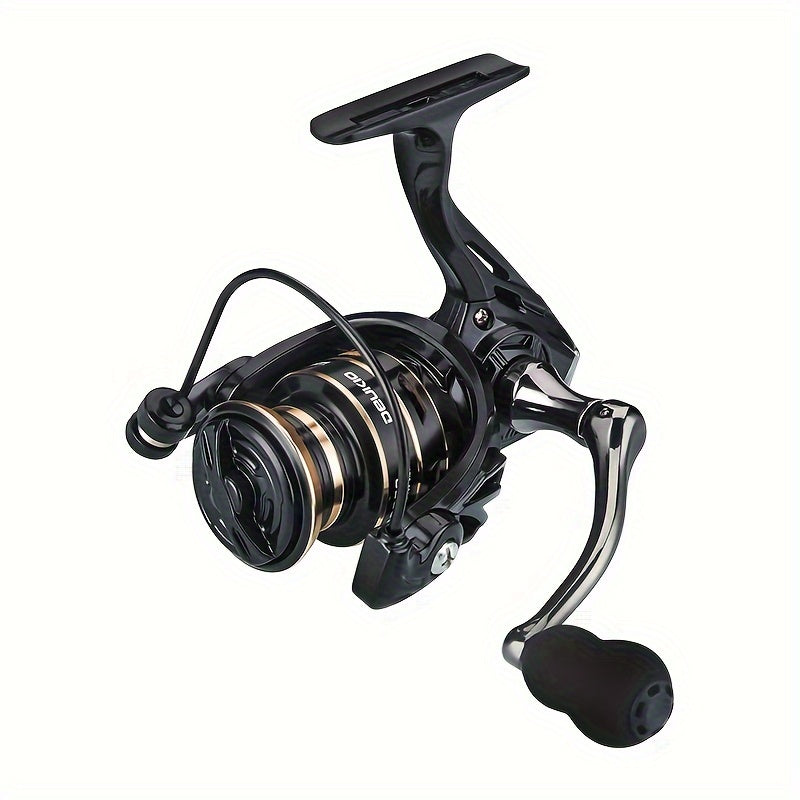 Ambidextrous Spinning Fishing Reel Black Aluminum Alloy 5.2:1 Gear Ratio Saltwater Freshwater