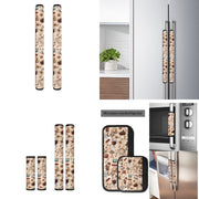 6pcs Refrigerator Handle Covers Polyester Anti-Scratch Stain-Resistant Kitchen Protectors