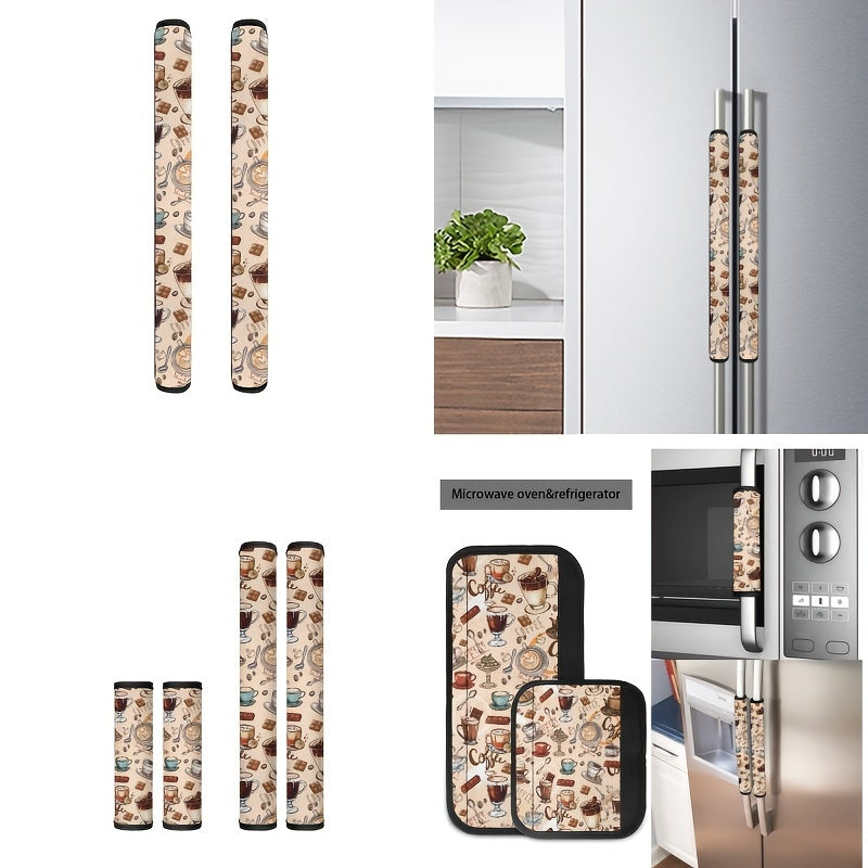 6pcs Refrigerator Handle Covers Polyester Anti-Scratch Stain-Resistant Kitchen Protectors