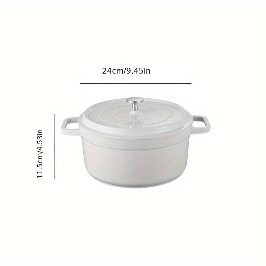 Enamel Non-Stick Cookware Pot with Lid 93oz 160oz Multi-Purpose Oven Induction