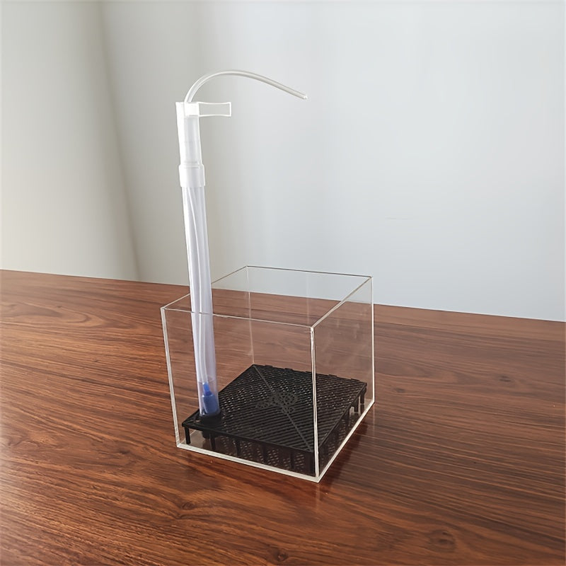 Akvarium uchun shaffof akril filtrlash tizimi, baliq va dengiz o'tlari yetishtirish uchun qum osti qutisi bilan