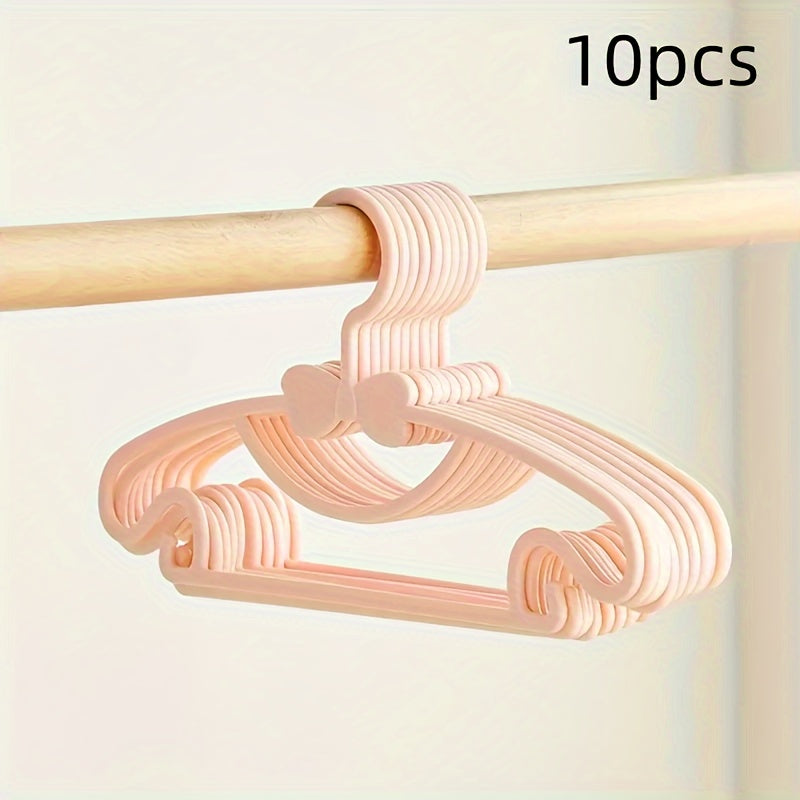 10-Piece Kids Plastic Hangers Anti-Slip Space-Saving Storage