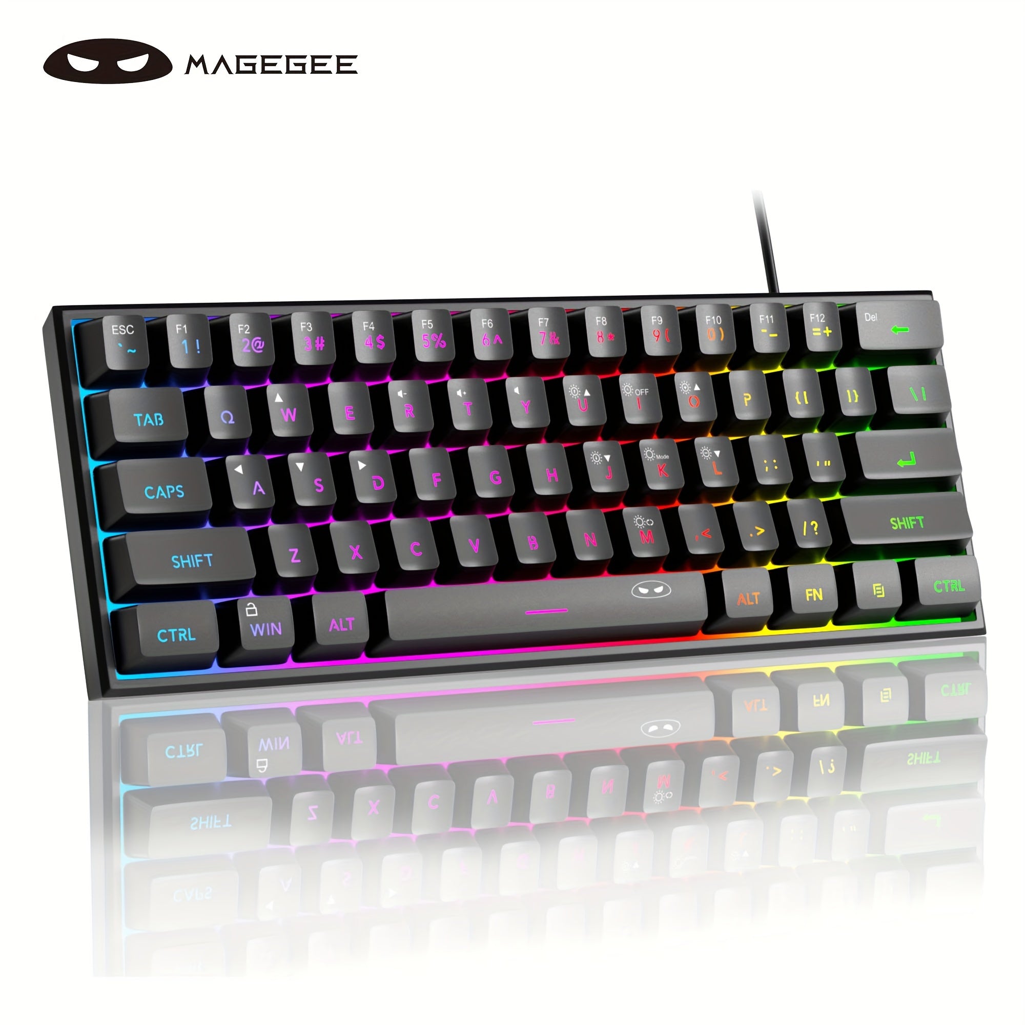 Mini 60% RGB Backlit Mechanical Gaming Keyboard for Windows Mac Laptops
