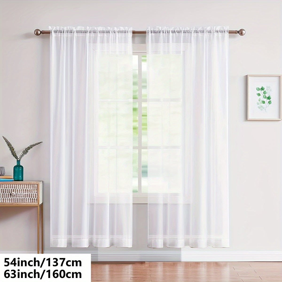 Cortinas de gasa blancas ligeras para sala de estar y dormitorio, transparentes, para barra
