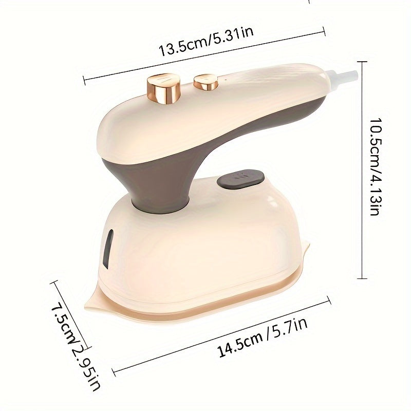 Portativ qo'l bilan ishlatiladigan dazmol mashinasi, ikki maqsadli tekis va osilgan bug'li dazmol funksiyasi bilan. Tez burishlarni olib tashlash, 220-240V ishlatadi, Evropa standartidagi ulagich bilan, batareya kerak emas. Mukammal uchun