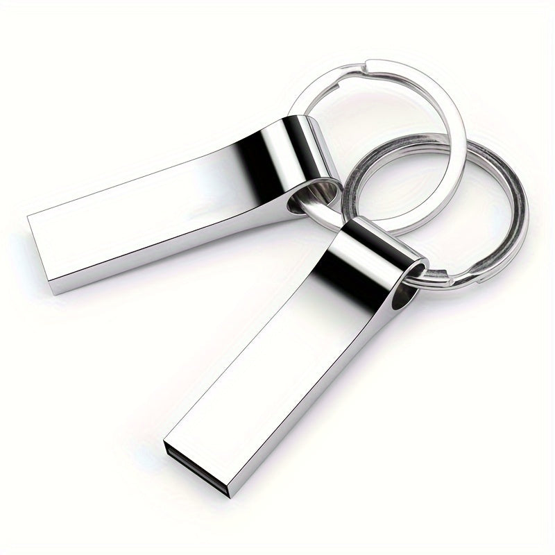 High-Speed USB 2.0 Flash Drive 128GB 64GB 32GB Metal Keychain Storage Data Transfer