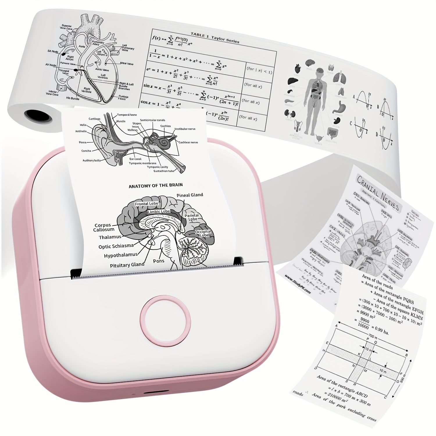 Mini Thermal Printer Portable Wireless Sticker Maker Black and White Printing