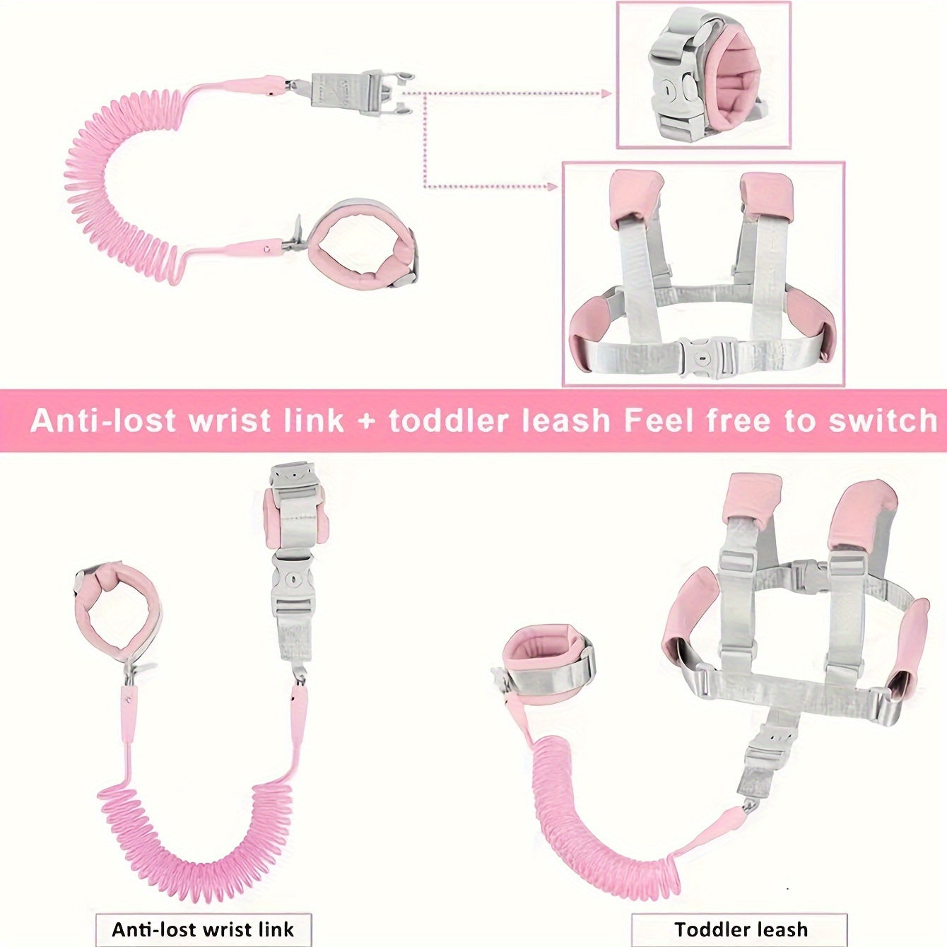 Baby Child Safety Leash with Anti-Lost Hand Ring and Walking Strap