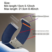 Adjustable Polyamide Watch Band Breathable Elastic Loop Strap with Parachute Buckle for Smartwatches