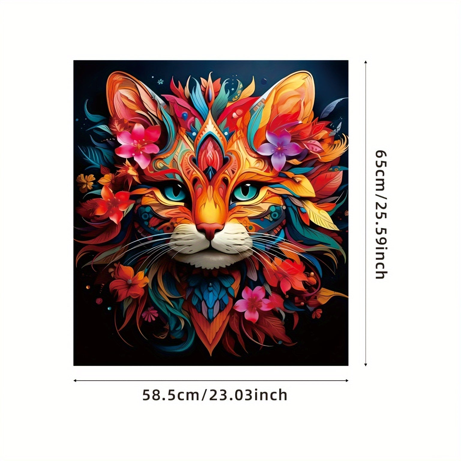 2D Magnetic Cat Dishwasher Door Cover for Iron Surfaces with Lion and Flower Decorations