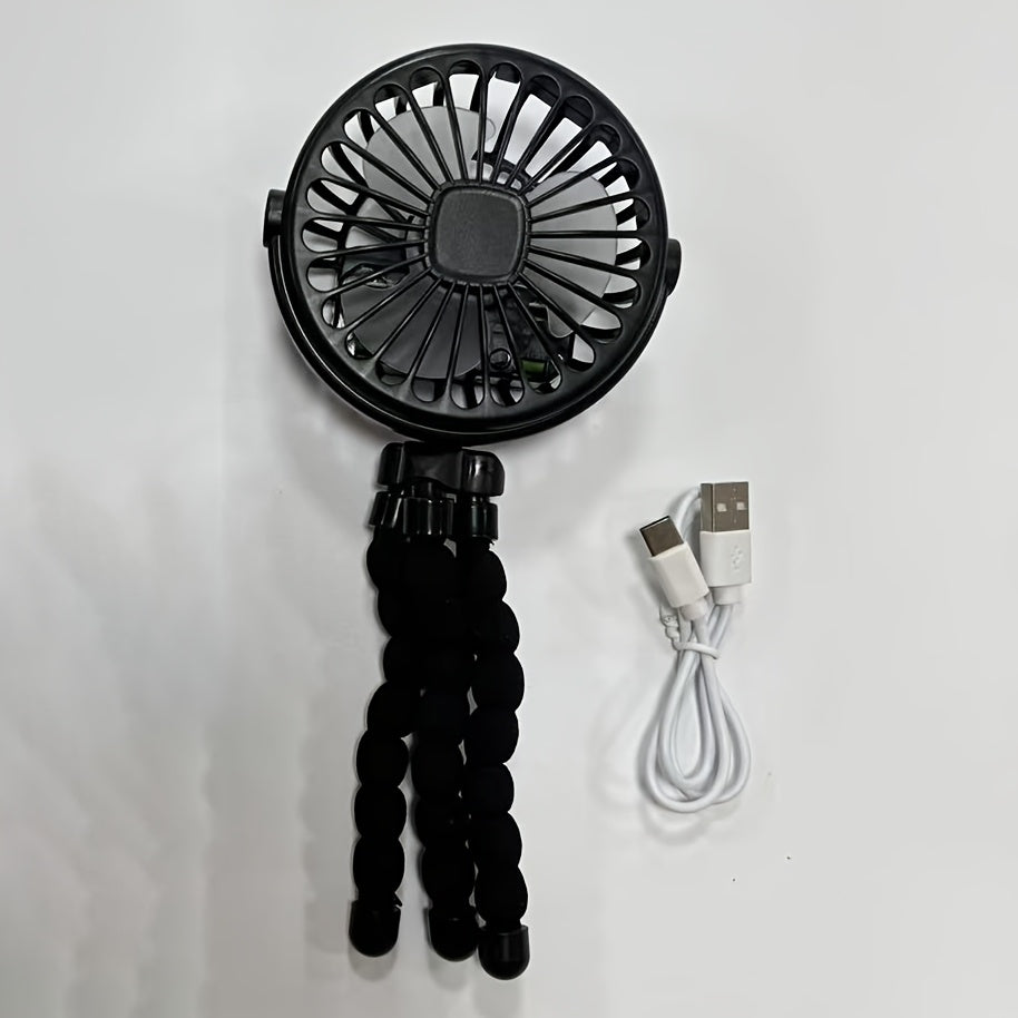 Mini Fan Portable Octopus USB Rechargeable Travel Cooler Adjustable Head Multi-Color