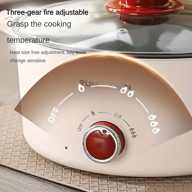 Olla eléctrica de gran volumen de 4.01L con cesta de vapor, sartén antiadherente