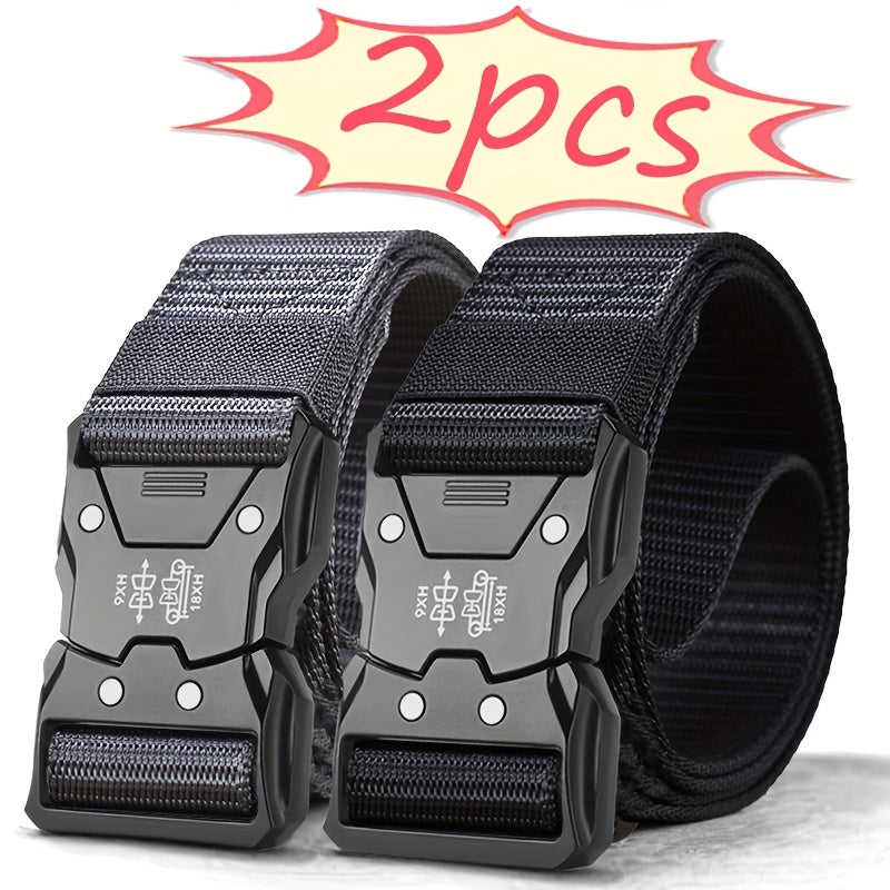 Unisex Tactical Nylon Belt Breathable Canvas Quick Release for Outdoor Training