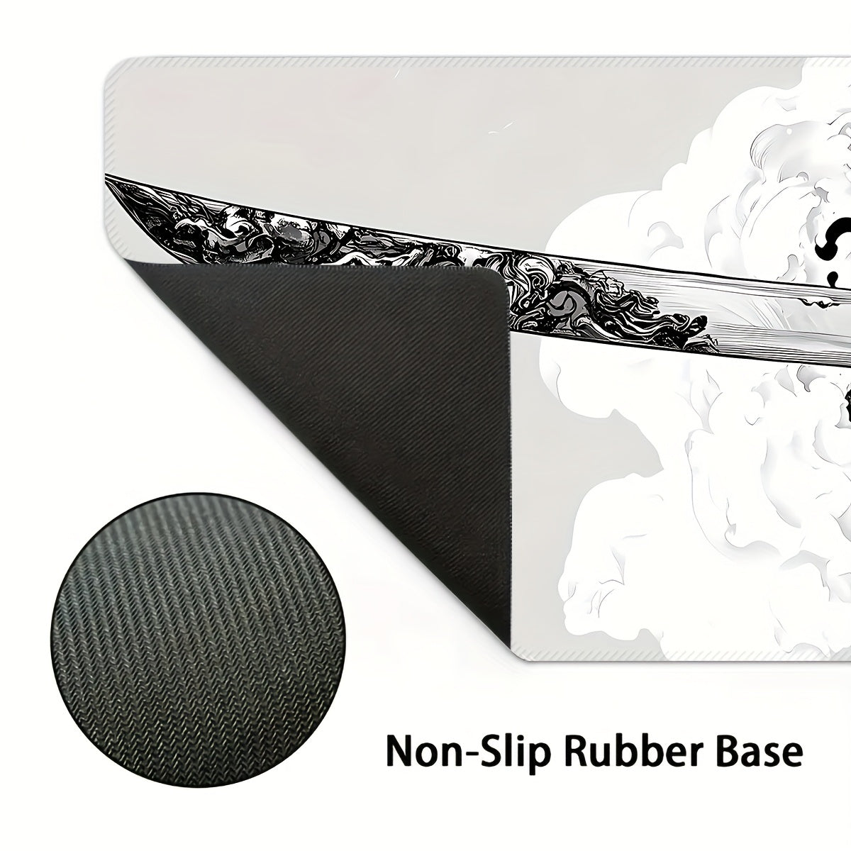 XL Gaming Mouse Pad Oblong with Sword Design Non-Slip Washable for eSports and Office