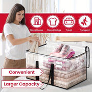 1-dona Og'ir Duty Shaffof Saqlash Sumkasi Mustahkam Zipperlar va Qo'llar bilan - Suv o'tkazmaydigan, Qaytargich Harakat Sumkasi O'rash va Tashkil etish uchun, Yostiq ostida saqlash uchun Qisqa Dizayn