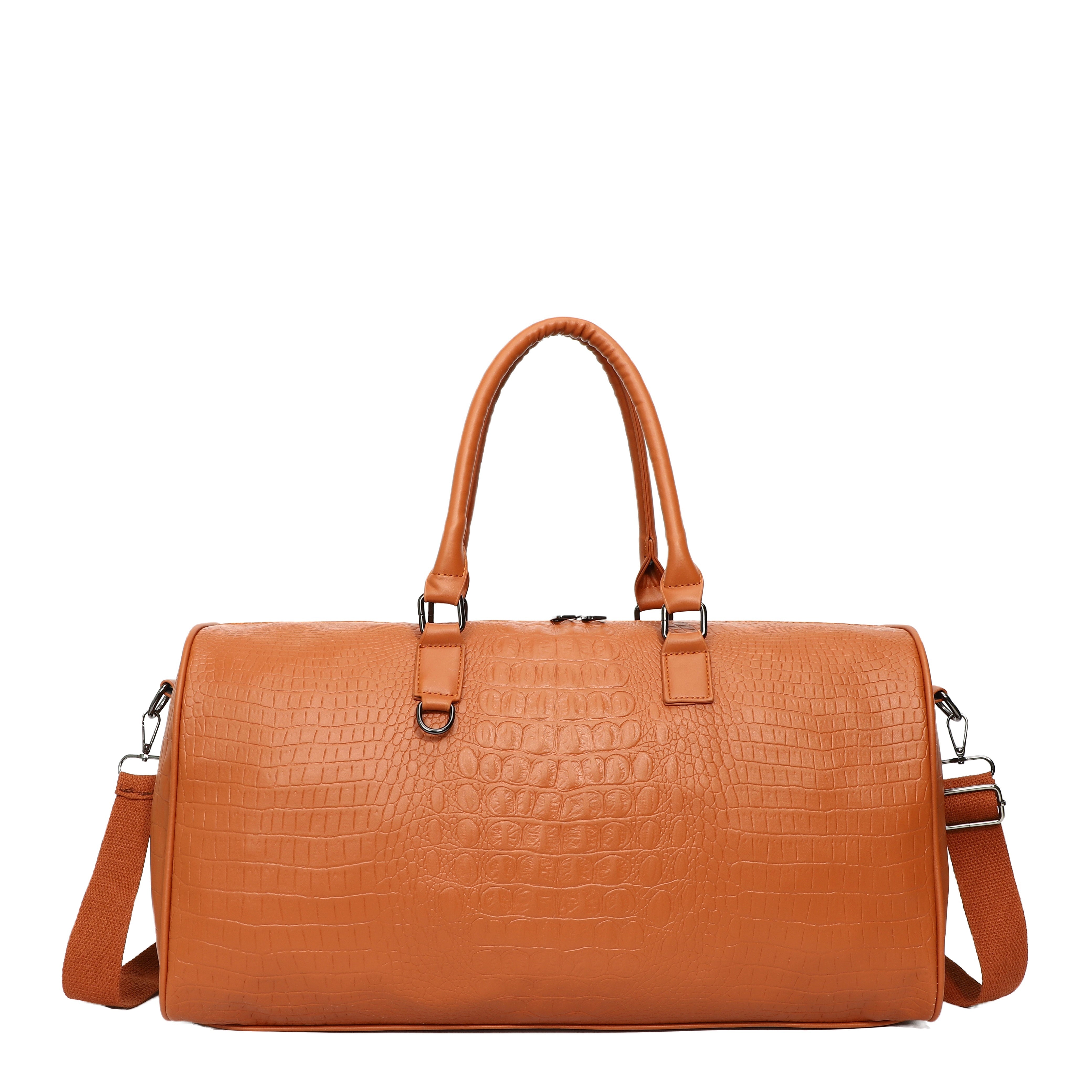 Faux Leather Crocodile Pattern Gym Tote Bag for Travel and Weekend Trips