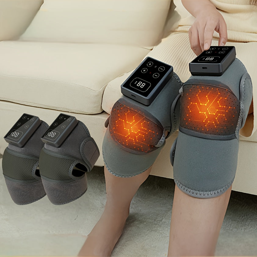 USB Rechargeable Massager for Knees Shoulders with Heat Vibration Therapy