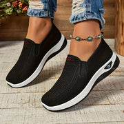 Women's Slip-On Loafers Breathable Mesh Sneakers with Elastic Knit Upper in Multiple Colors