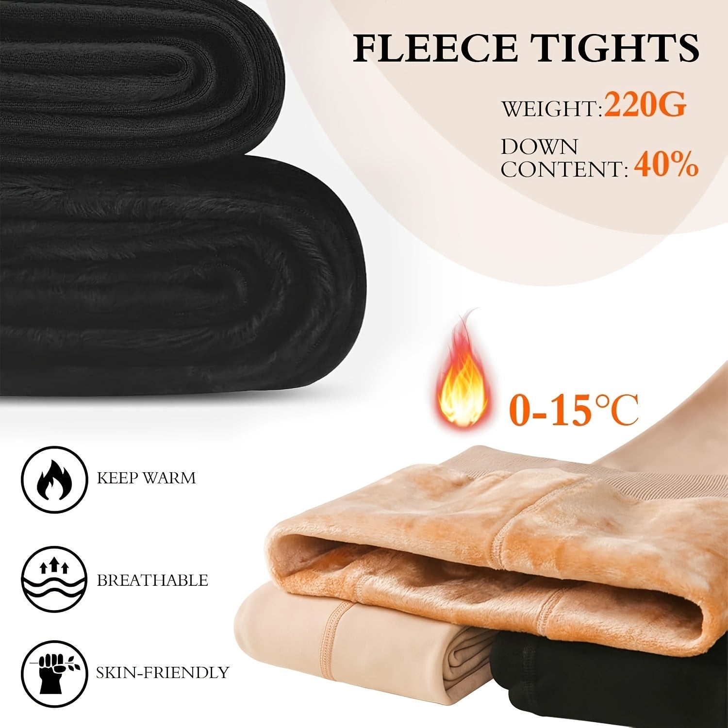 Women's Black Velvet Fleece Leggings for Cold Weather All Seasons