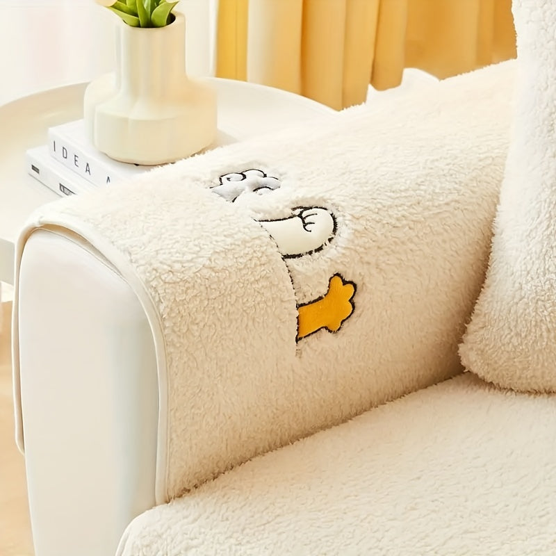 Плюшевый чехол на диван для собак, противоскользящий, защитный чехол для мебели