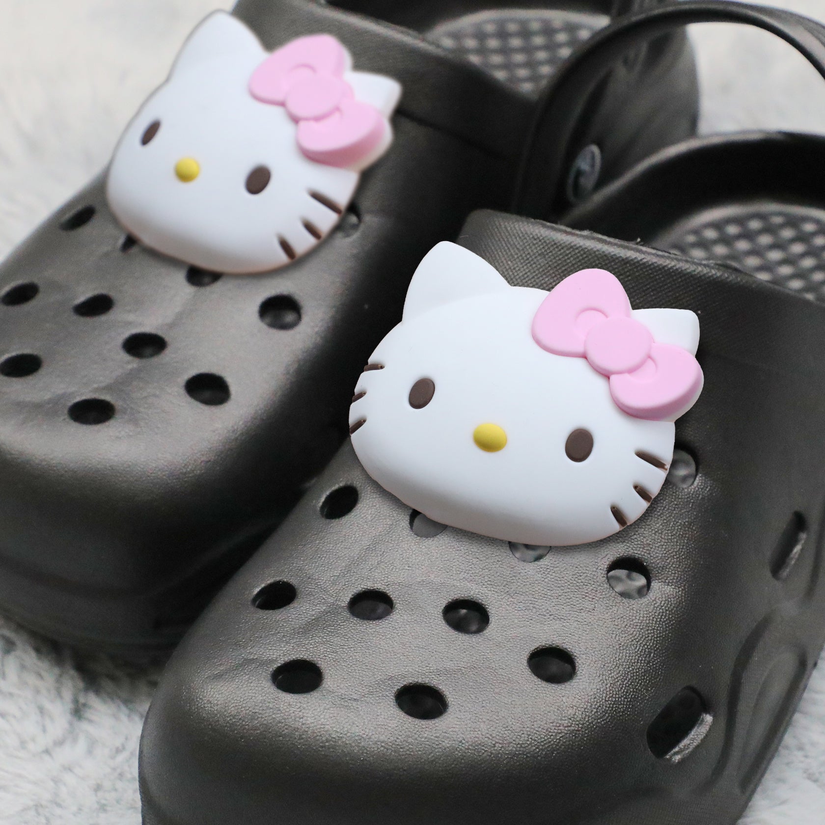 Women's Summer Black EVA Sandals with Pink Bows Flat Slippers