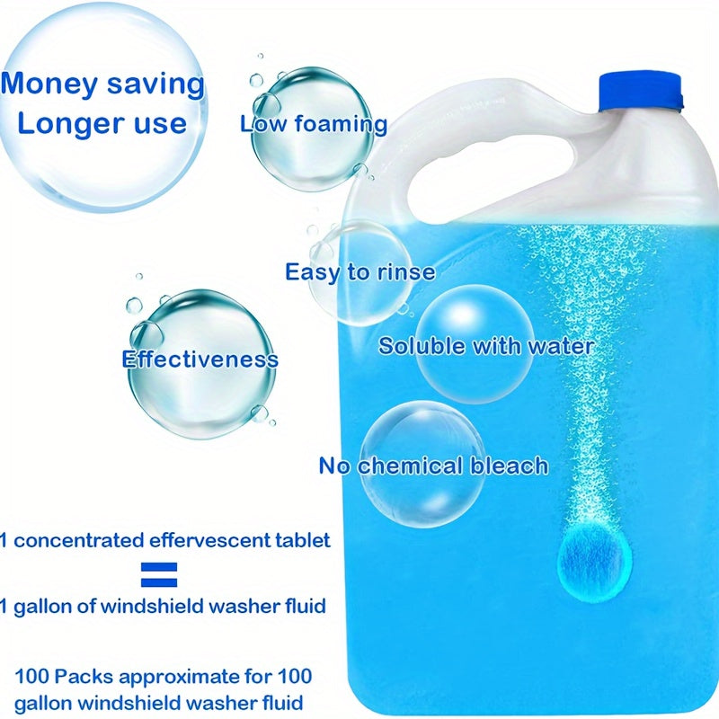 Tabletas limpiadoras de cristales para coche, concentradas, efervescentes, para limpiaparabrisas, pack de 20, 30 o 50, para todas las estaciones