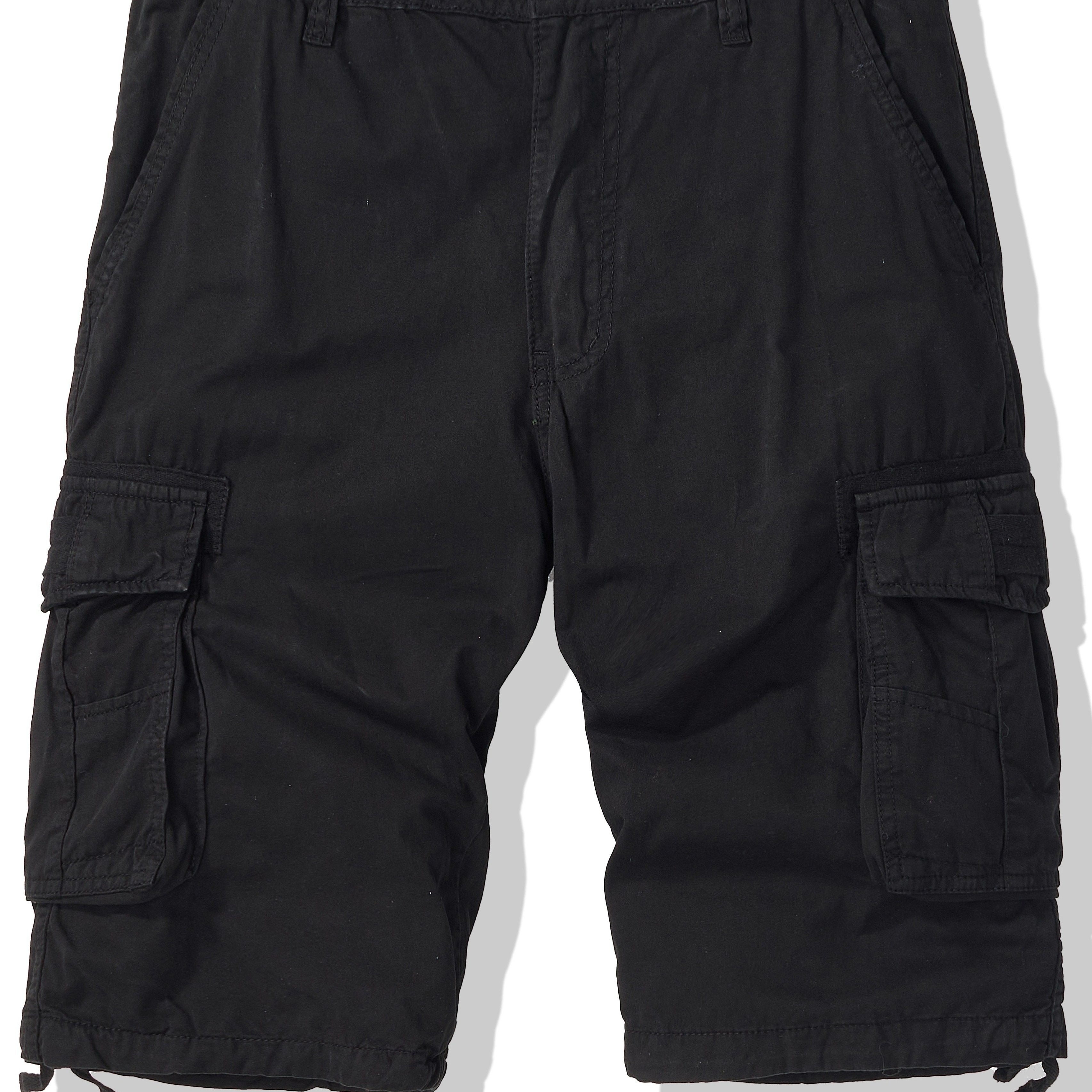 Erkaklar uchun Plus o'lchamdagi paxta cargo shortlari, cho'ntaklar bilan, yozgi kiyim