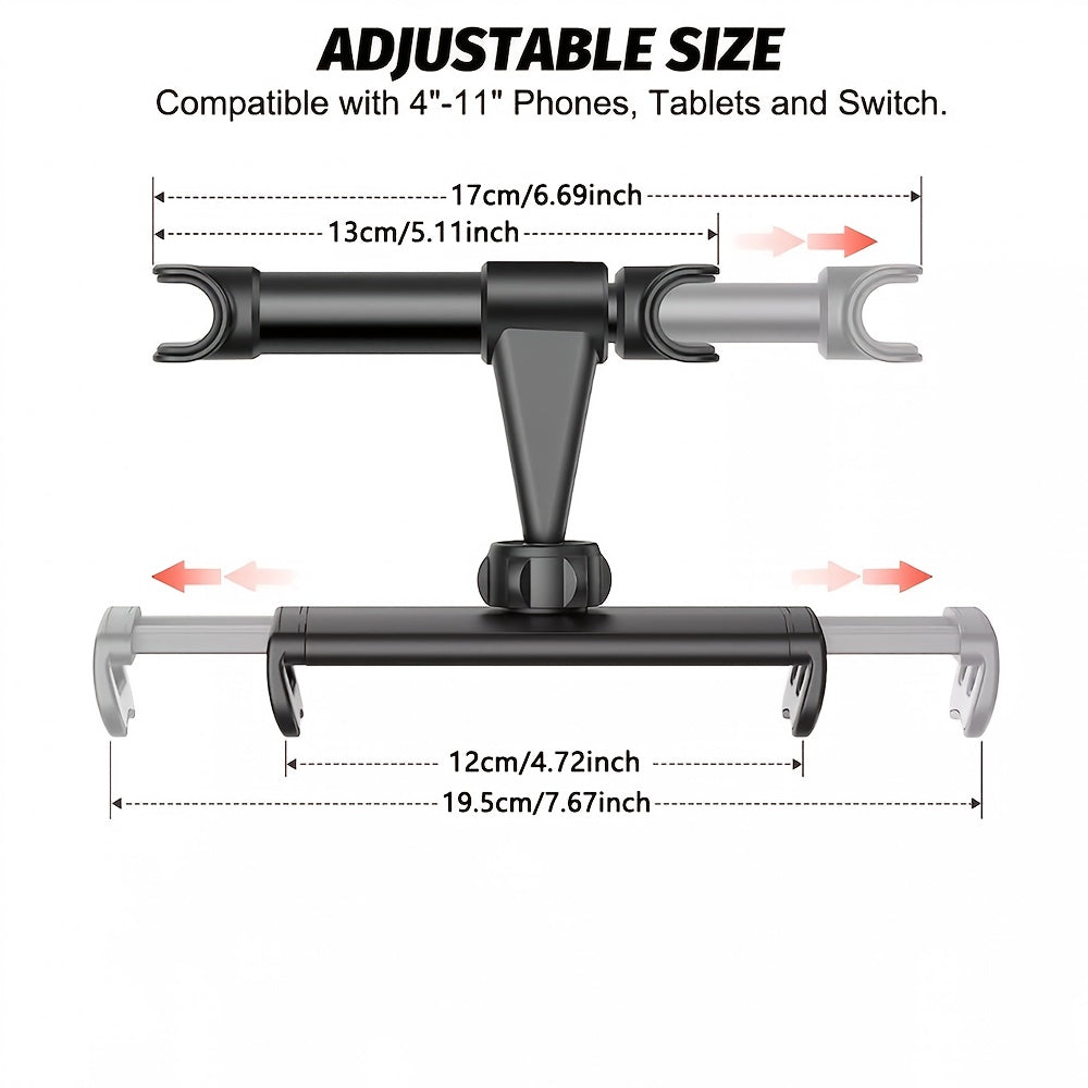 Universal Rotatable Car Headrest Mount ABS Holder for Phones Tablets Gadgets