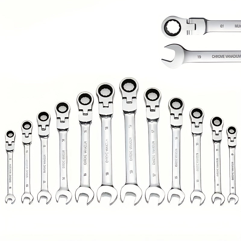 Alloy Steel Double Head Ratchet Wrench Set for Auto Repair and DIY