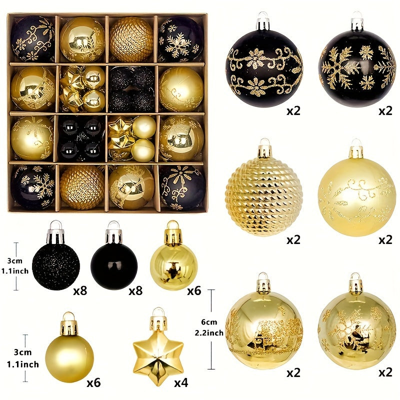 44 bolas decorativas para árbol de Navidad para decorar fiestas, bodas y regalos