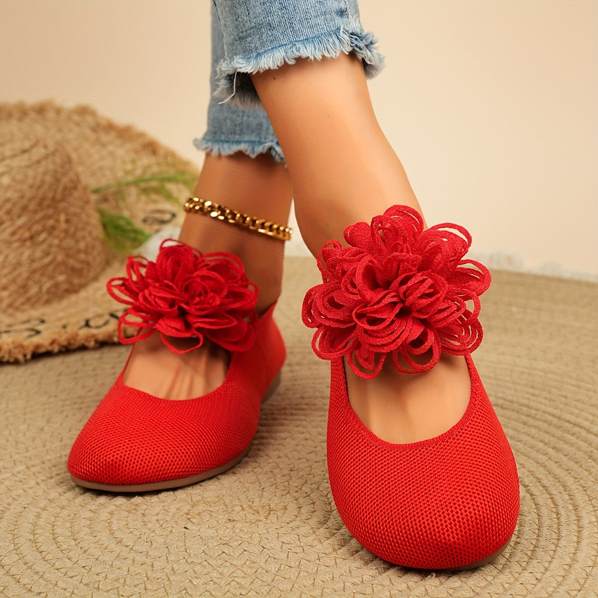 Women's Slip-On Flats Black Cushioned All-Season Dress and Casual Shoes