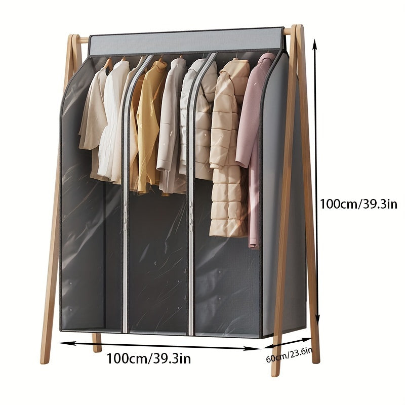 Yopishqoq polietilen kiyim saqlash sumkasi, zippersi bilan, shkafdagi kiyimlarni himoya qilish uchun