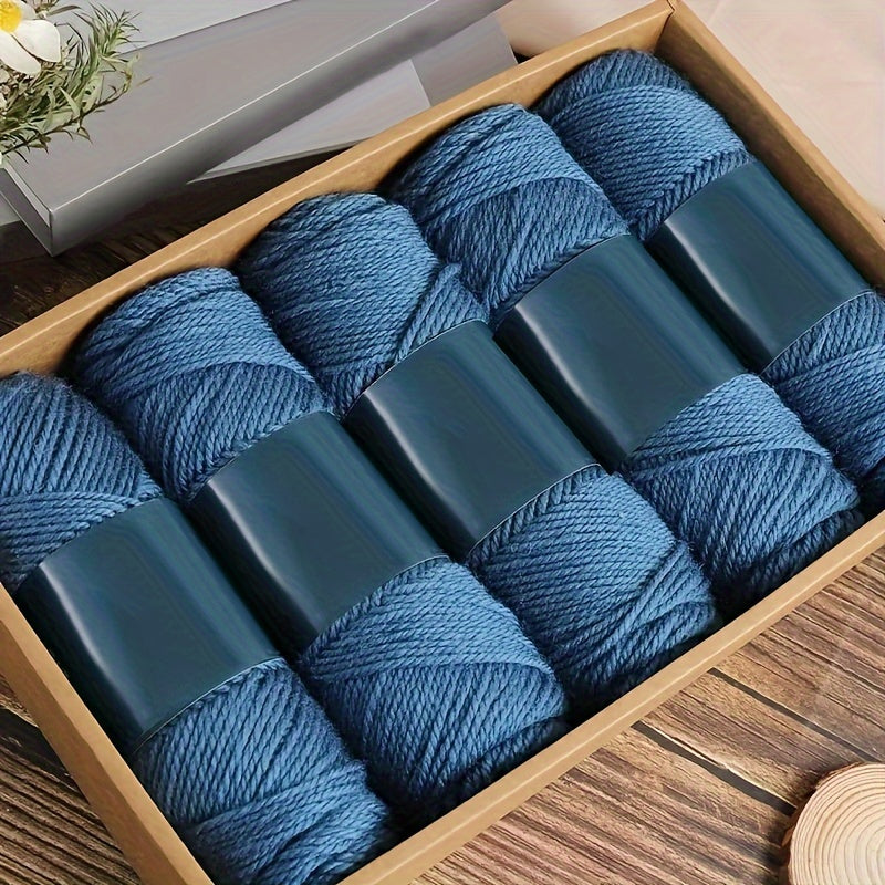 Camel Wool Yarn Pack of 5 Balls 500g Medium Thickness for Knitting Sweaters Scarves