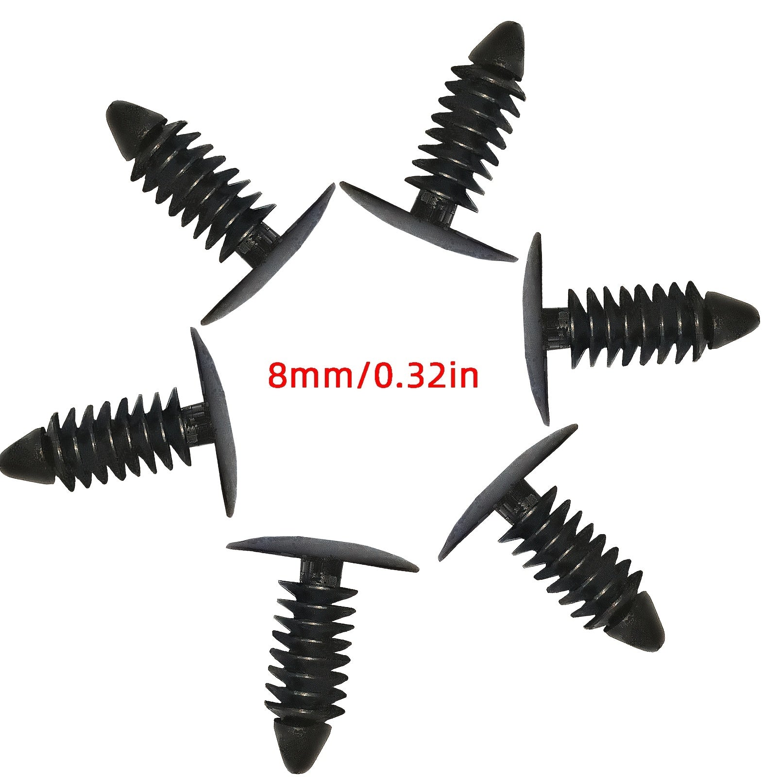 50Pcs Auto Fasteners Car Clips Bumper Fender Retainers Plastic Rivets Black White