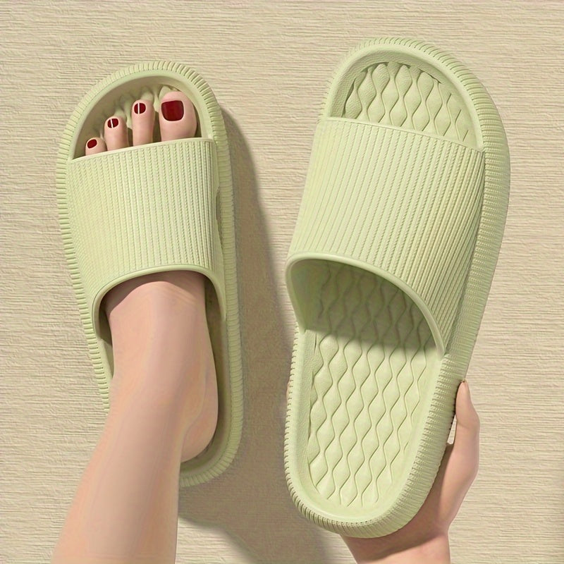 Uniseks EVA yostiqli shippilar, sirpanishga qarshi, ochiq barmoqli sandallar, qora oq