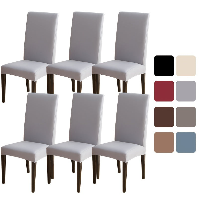 Чехлы для стульев однотонные в наборах по 4 или 6 штук. Пылезащитные и противоскользящие, идеально подходят для домашнего декора.