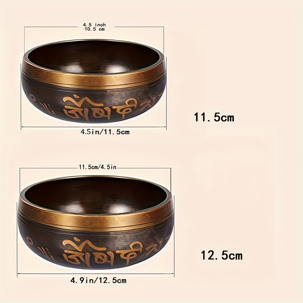 Meditatsiya va dam olish uchun qora metall qo'shiq chashka