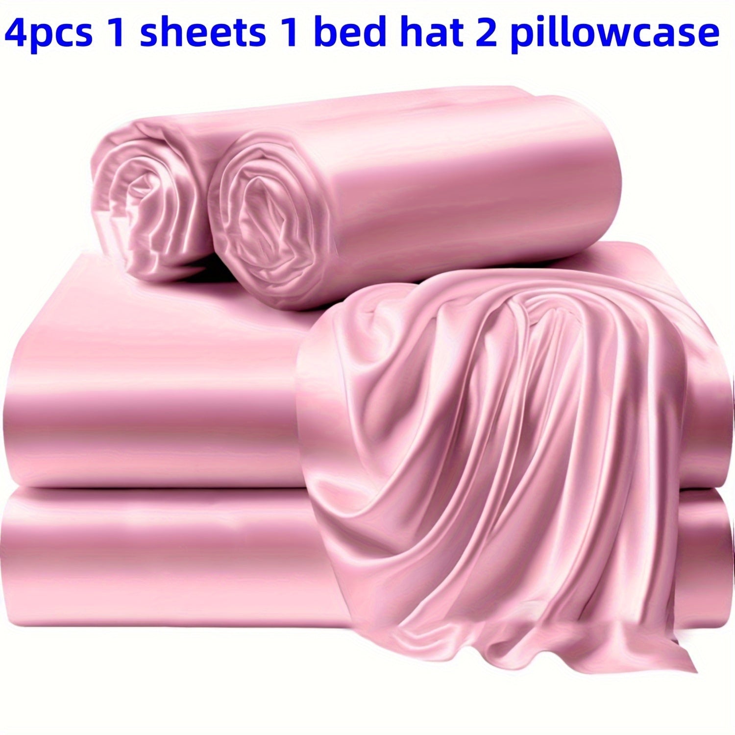Solid Color Bed Sheets and Bed Skirts Set with Pillowcases - Soft and Silky Bedding