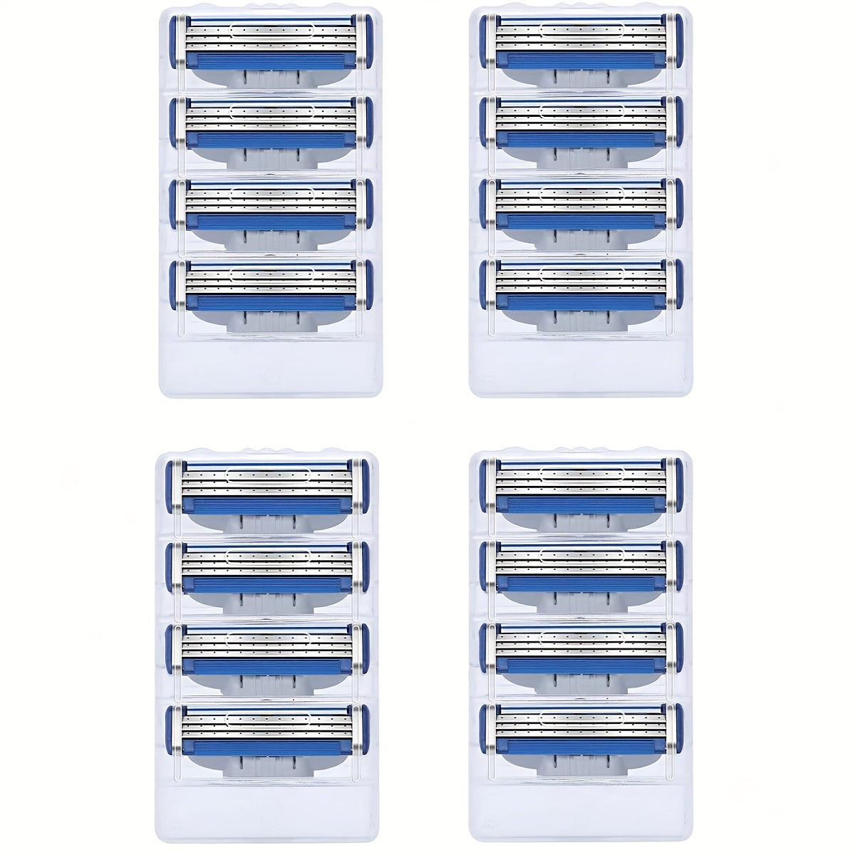 Men's Safety Razor Set with Stainless Steel Handle and 3-Layer Blades for Beard and Mustache Grooming