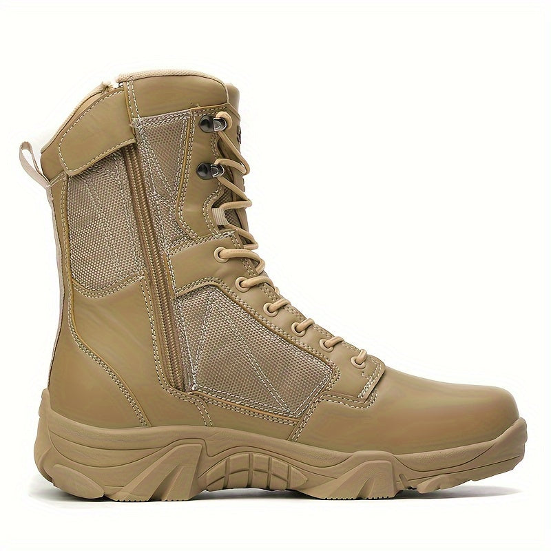 Men and Women Tactical Boots High Top Breathable Fabric Lightweight Desert Work Shoes for Outdoor Hiking Training